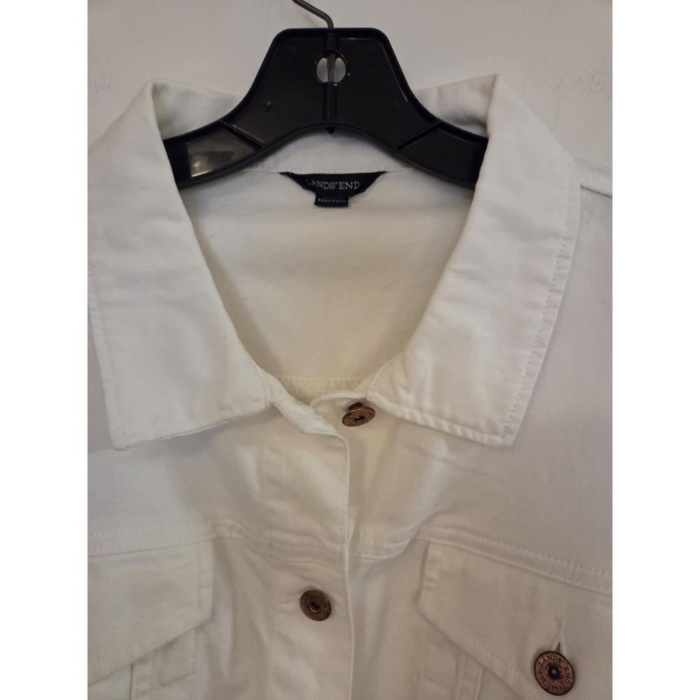 Lands End women's white denim jacket-size 3X